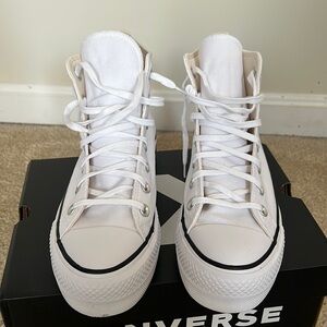 White Platform High Top Converse